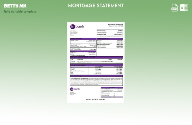 Модерен стил Шаблон за извод за хипотека на банка на Estonia Inbank